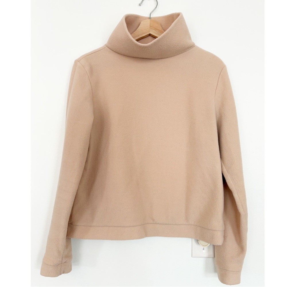 Dudley Stephens || Parkโ Slope Pullover Funnel Turtleneck Fleece Tan Medium